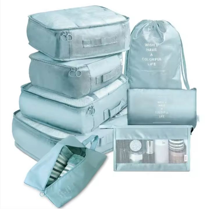 8 Piece travel organiser packing cubes
