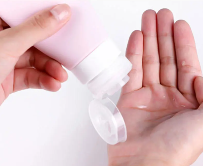 Silicone Travel Bottles - Take your favorite toiletries with you  -  Refillable and Washable - 90cl