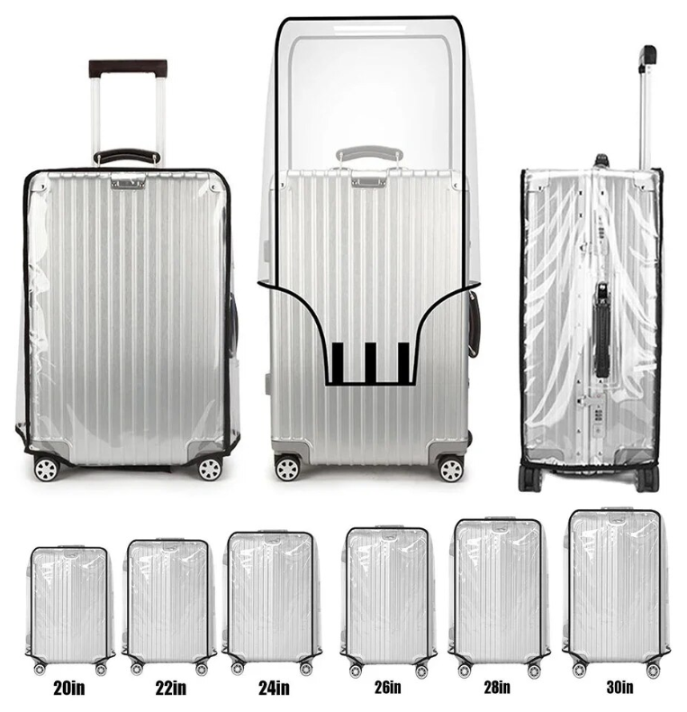 New 20" - 30" Transparent Luggage Protectors.  Waterproof, thickened PVC suitcase cover