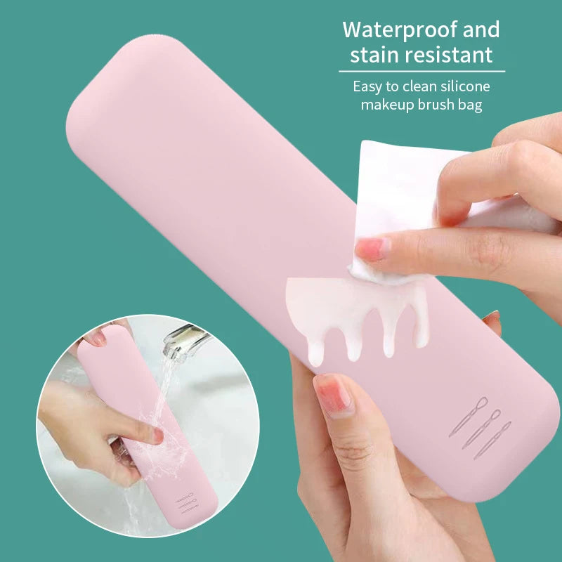 Silicone Makeup Brush Pouch - Travel Organiser