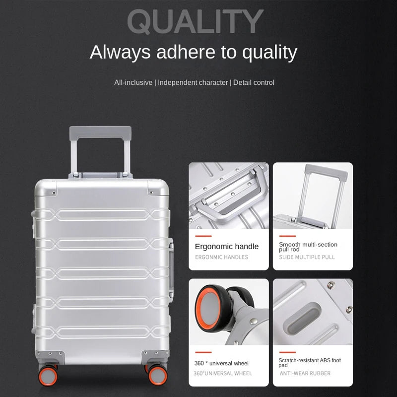 All Aluminum-magnesium alloy Travel Luggage 20/24/29 inch - Cabin suitable and larger